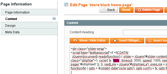 Magento Template slider effect change