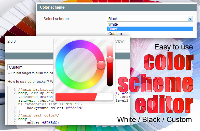 Magento Template width Color Editor