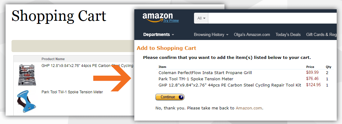 Proper transfer Magento to Amazon Cart