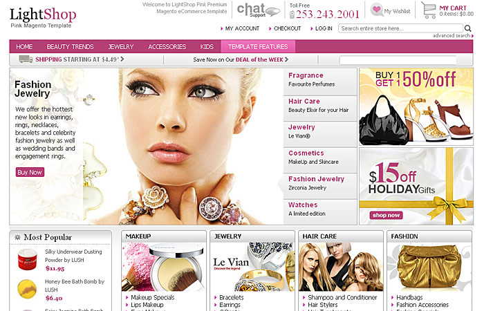 LightShop Pink Magento Template v2