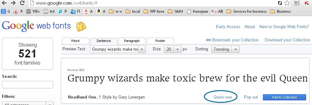 How to download Google web fonts - step 1