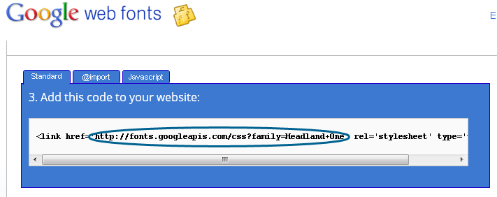 How to download Google web fonts - step 2