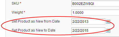 Magento New Products - Set Product as New from Date - Set Product as New to Date option