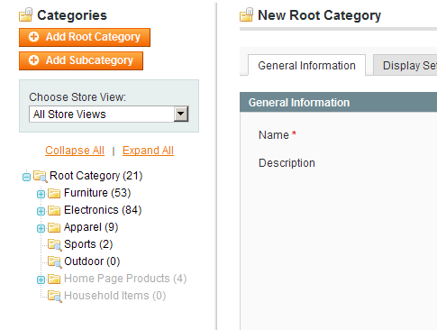 Magento categories