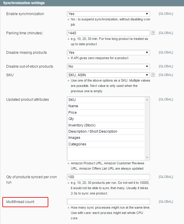 Magento Amazon extension - Multithread count