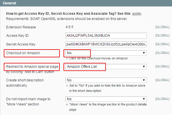 Magento Amazon extension - Redirect to Amazon Offers List