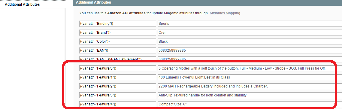 Magento Amazon - additional product attributes