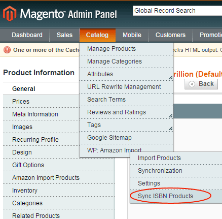 Magento Sync Amazon by  ISBN