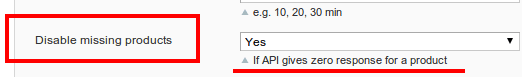 Disable Missing Products option - Amazon Products Manager Extension