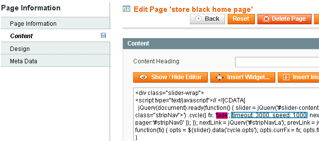 Magento Template slider effect change