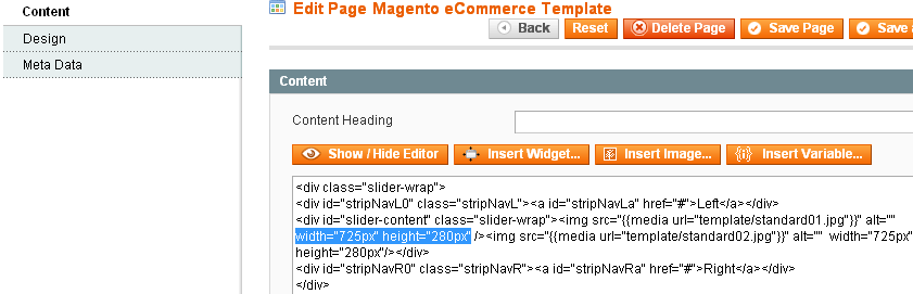 Magento Template slider image size